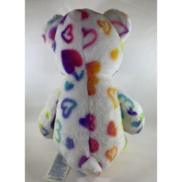 Build-A-Bear Rainbow Hearts Teddy Bear White Plush Valentine Stuffed Animal 18" - Picture 5 of 13